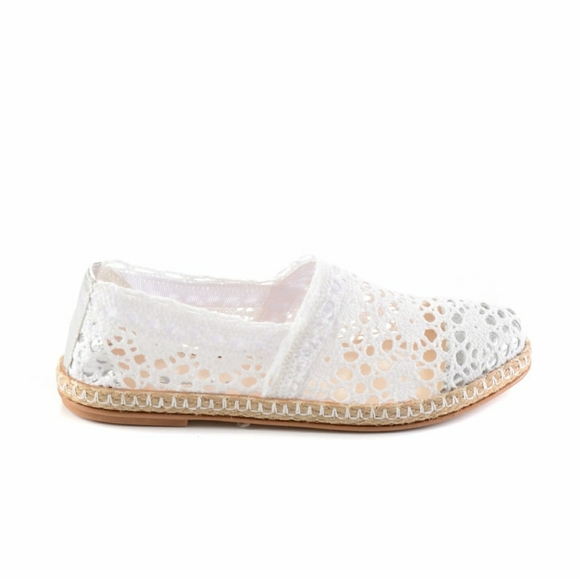 white lame women espadril - Picture 2 of 4